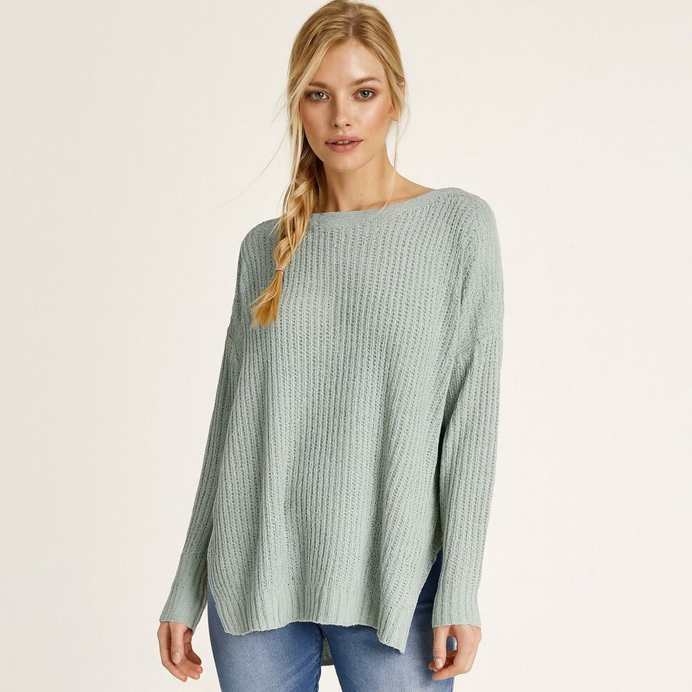 NWT Ugerlov Dusty Blue Knit baggy‎ long sleeve wool sweater S/M
